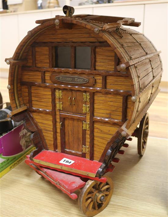 A scratchbuilt model of a gypsy caravan